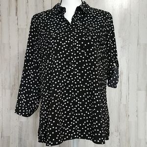 Notations Women's Petite Black and White Blouse